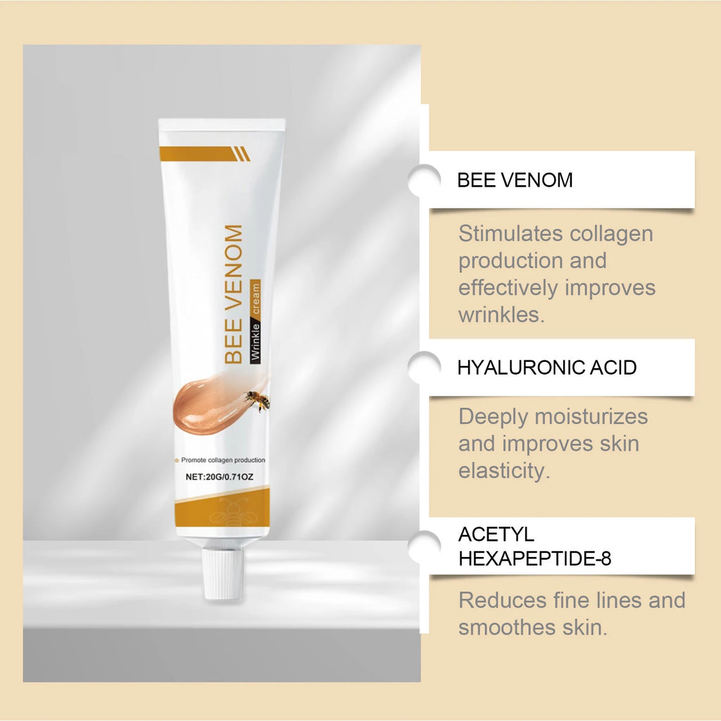 Bee Venom Wrinkle Removal Cream Firming Lifting Facial Moisturizing Deep Hydration Smoothing Fine Lines Anti Aging Face Cream
