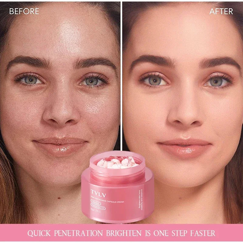 50g Niacinamide Pink Capsule Cream Moisturizing Hydrating Revitalizing Gel Cream Plumping Firming Face Cream Daily Face Skincare