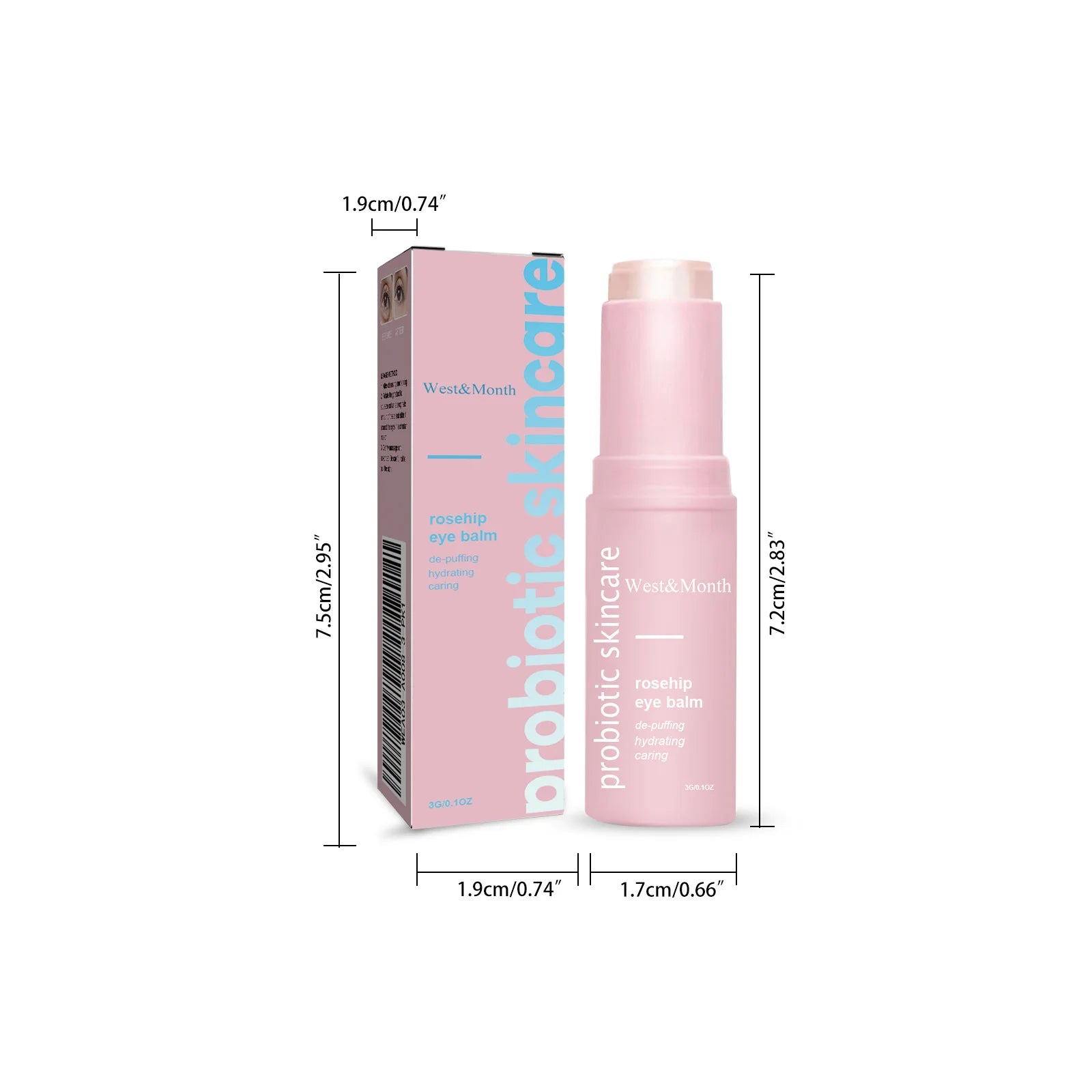 Women Extra Renewing Rosehip Eye Balm Face Lifting Moisturizing Balm Stick Fine Lines Removal Hyaluronic around the Eye Care15ml