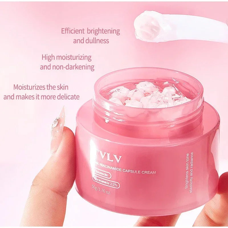50g Niacinamide Pink Capsule Cream Moisturizing Hydrating Revitalizing Gel Cream Plumping Firming Face Cream Daily Face Skincare