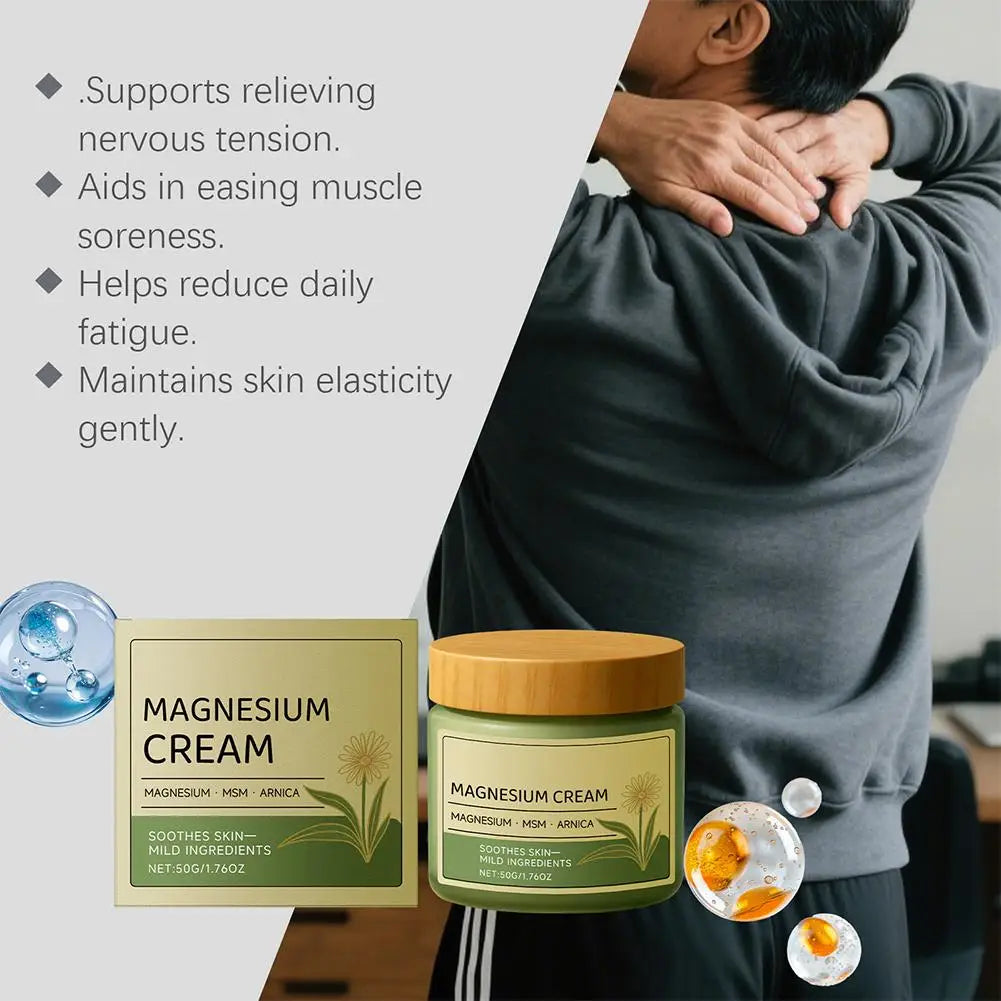 Nerve Total Relief Magnesium Cream Body Care Cream Deep Hydration Soothing Balm for Knees Muscles External Massage Care Lotion