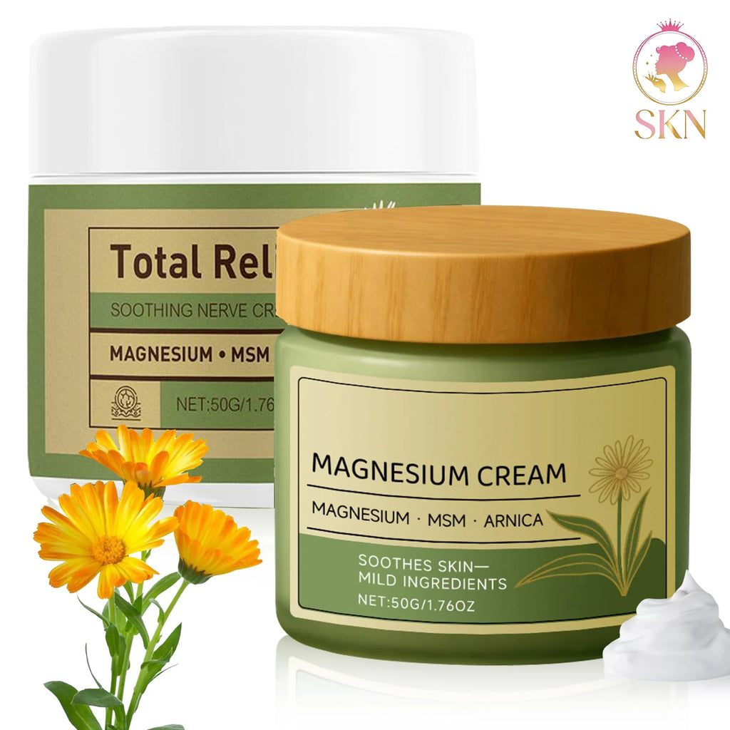 Nerve Total Relief Magnesium Cream Body Care Cream Deep Hydration Soothing Balm for Knees Muscles External Massage Care Lotion