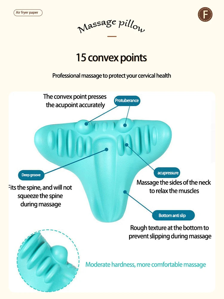 Cervical Massage Pillow Household Portable Gravity Finger Pressure Neck Protection Traction Pillow Assists Sleep Repair Pillow