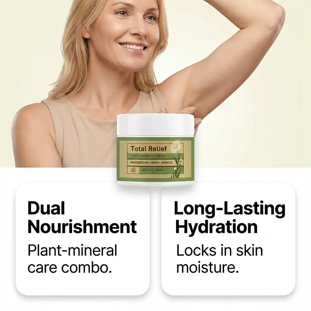 Nerve Total Relief Magnesium Cream Body Care Cream Deep Hydration Soothing Balm for Knees Muscles External Massage Care Lotion