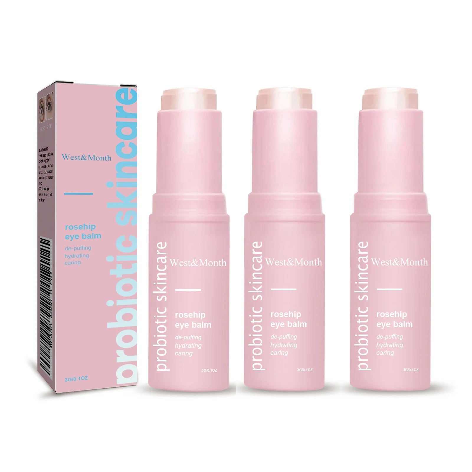 Women Extra Renewing Rosehip Eye Balm Face Lifting Moisturizing Balm Stick Fine Lines Removal Hyaluronic around the Eye Care15ml