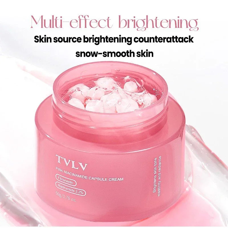 50g Niacinamide Pink Capsule Cream Moisturizing Hydrating Revitalizing Gel Cream Plumping Firming Face Cream Daily Face Skincare