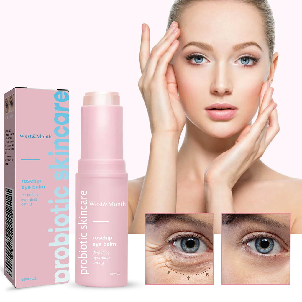 Women Extra Renewing Rosehip Eye Balm Face Lifting Moisturizing Balm Stick Fine Lines Removal Hyaluronic around the Eye Care15ml