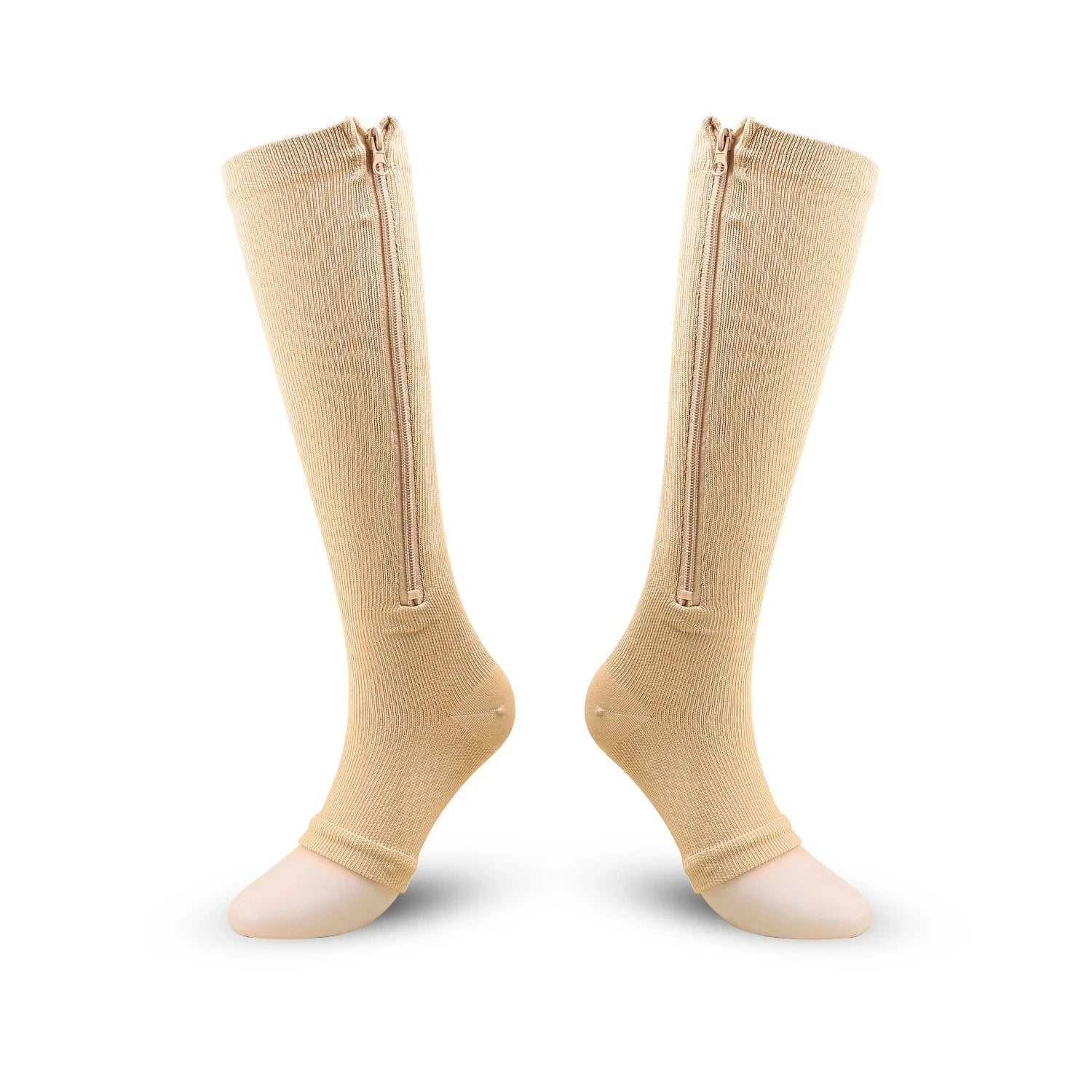 Compression Socks S-XXL Medical Edema Pregnant Varicocele Open Toe Socks Men Women Solid Color Knee Length Elastic Tight Socks