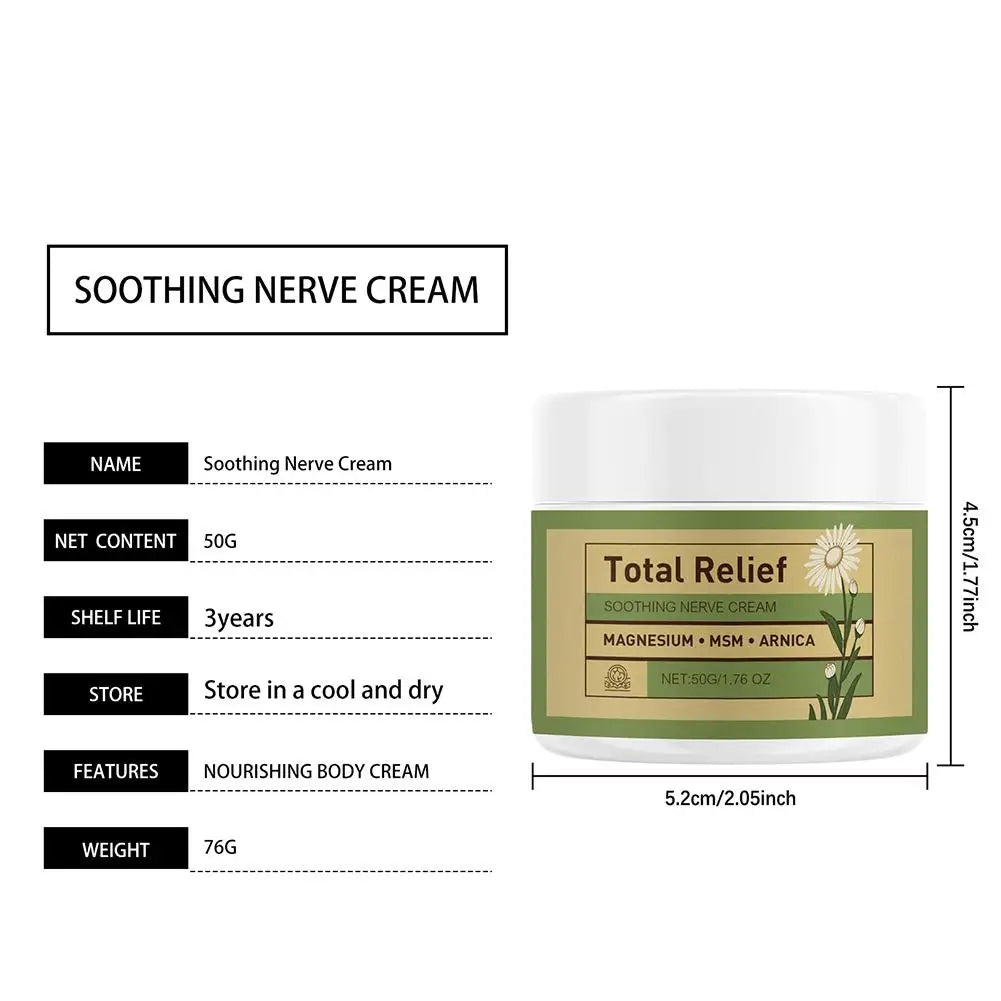 Nerve Total Relief Magnesium Cream Body Care Cream Deep Hydration Soothing Balm for Knees Muscles External Massage Care Lotion