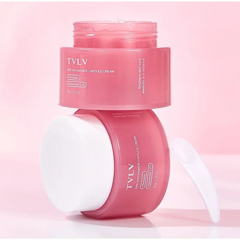50g Niacinamide Pink Capsule Cream Moisturizing Hydrating Revitalizing Gel Cream Plumping Firming Face Cream Daily Face Skincare
