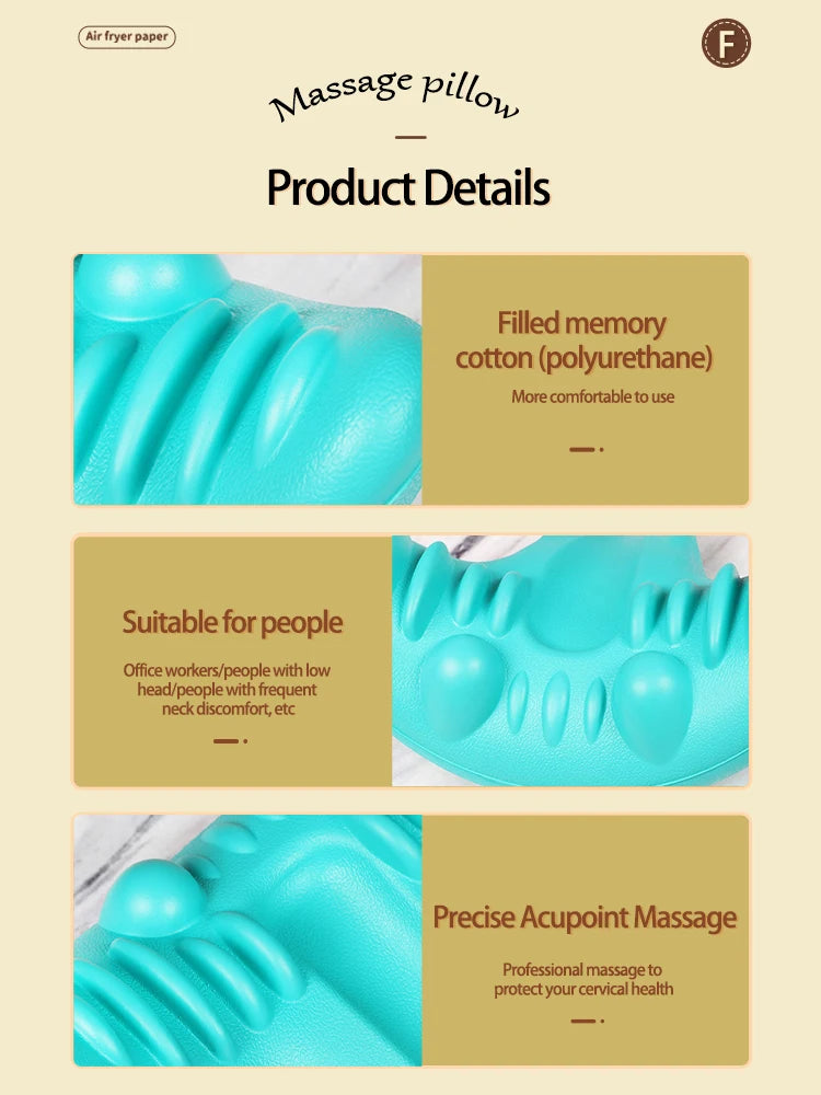 Cervical Massage Pillow Household Portable Gravity Finger Pressure Neck Protection Traction Pillow Assists Sleep Repair Pillow
