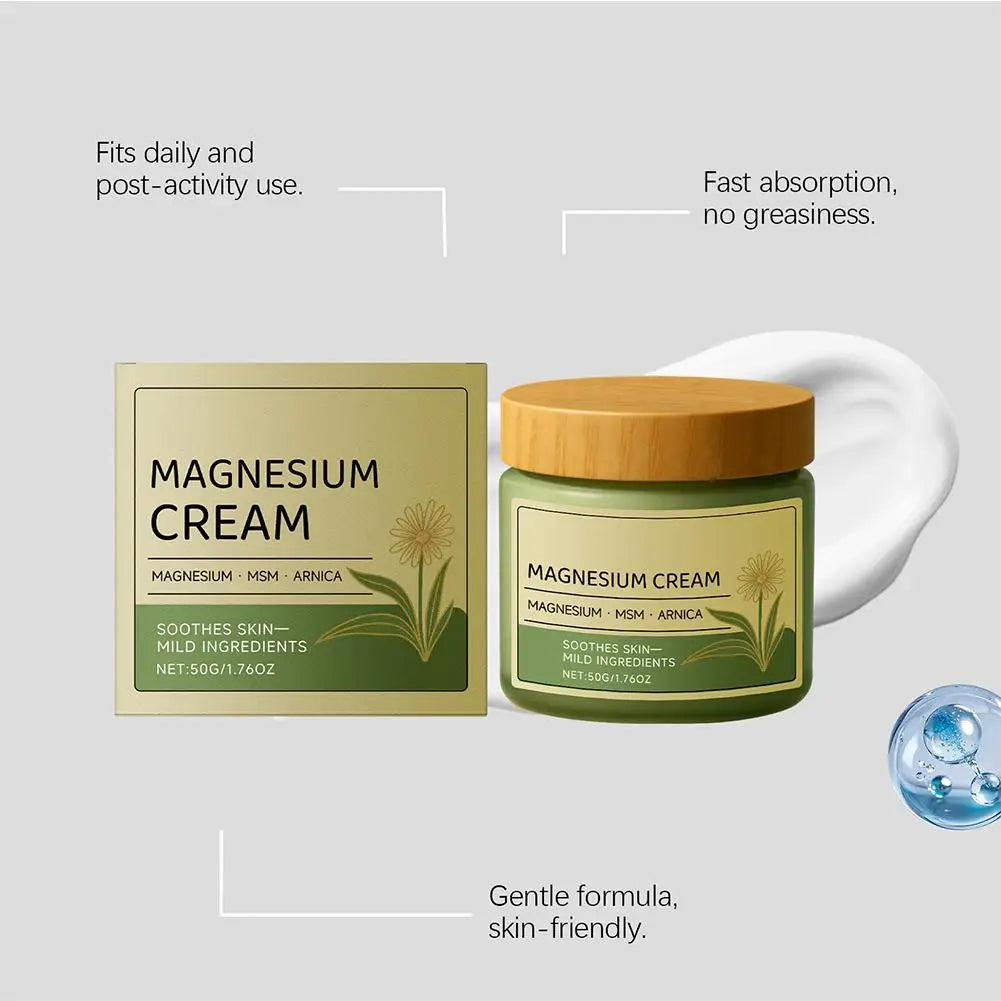 Nerve Total Relief Magnesium Cream Body Care Cream Deep Hydration Soothing Balm for Knees Muscles External Massage Care Lotion