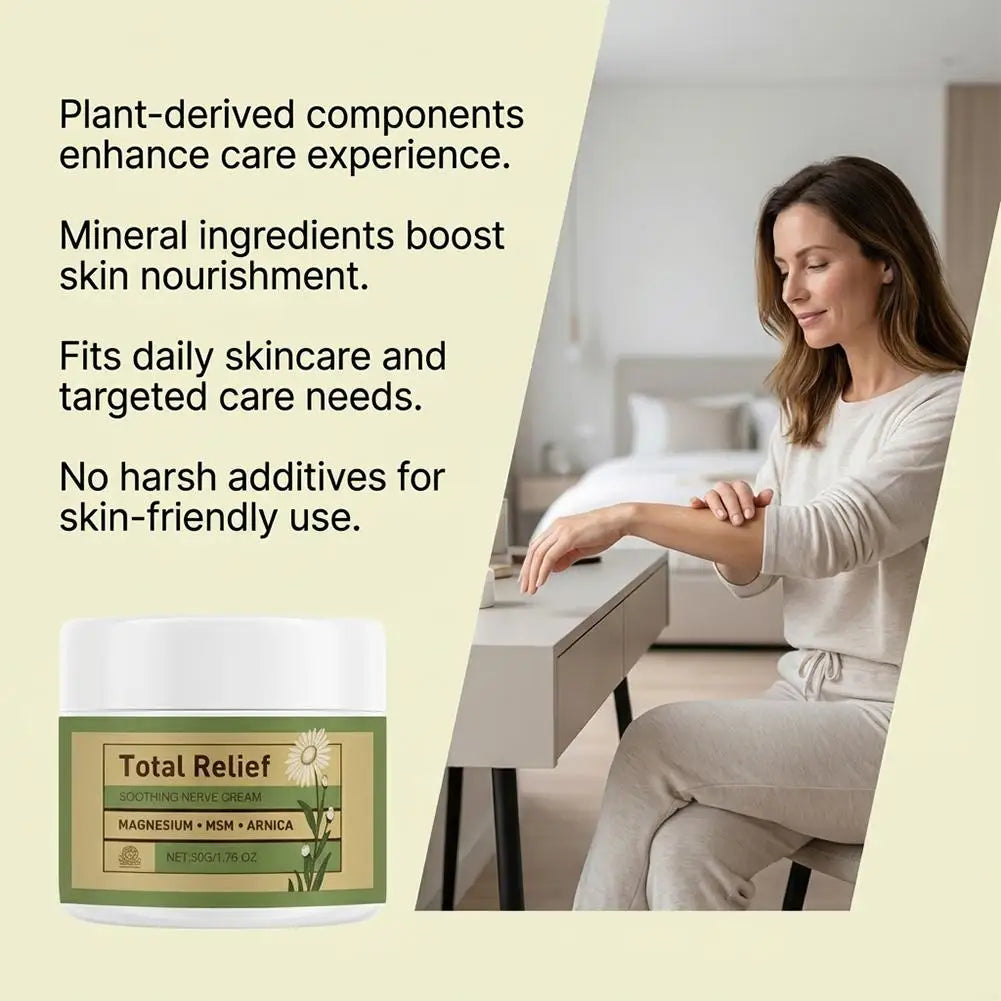 Nerve Total Relief Magnesium Cream Body Care Cream Deep Hydration Soothing Balm for Knees Muscles External Massage Care Lotion