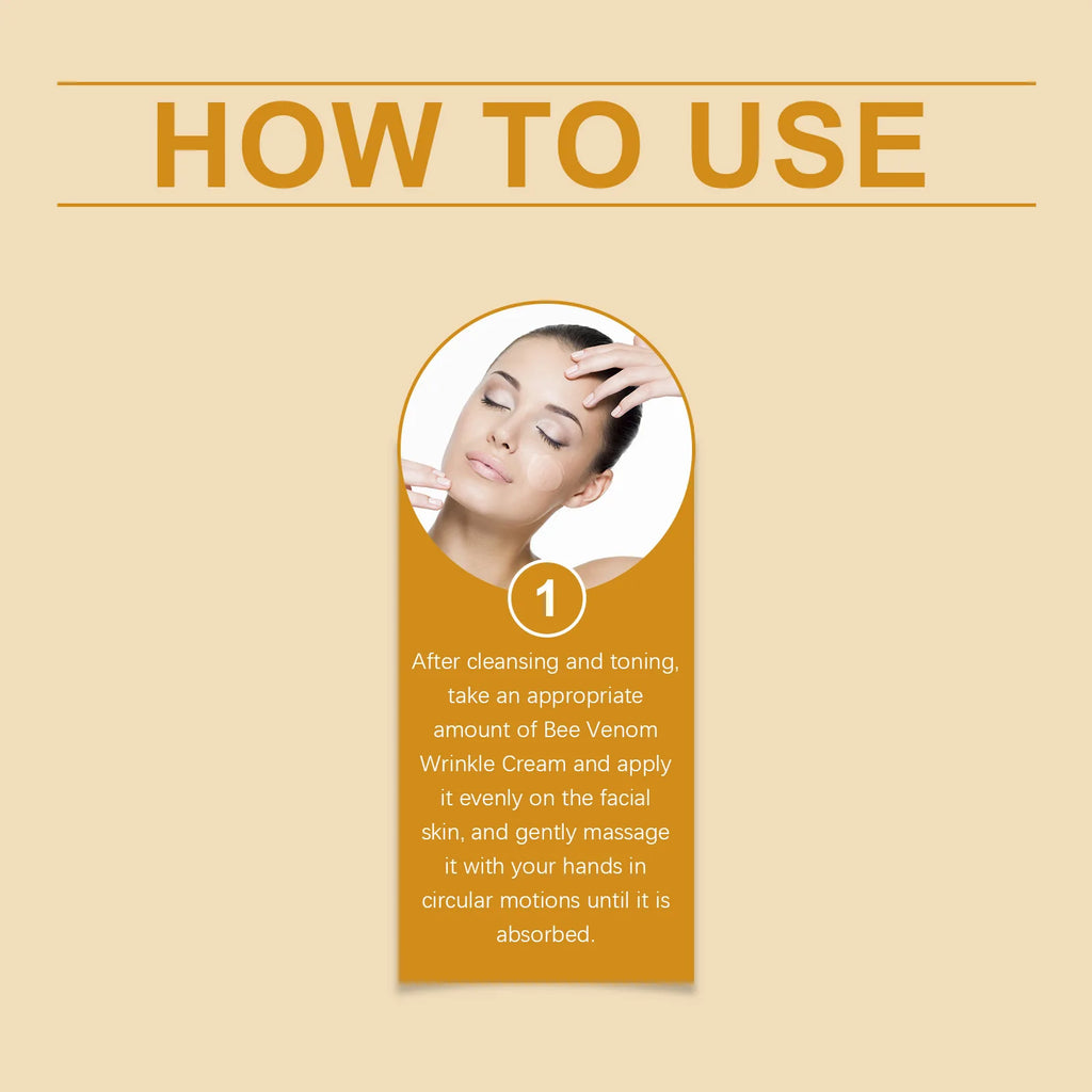 Bee Venom Wrinkle Removal Cream Firming Lifting Facial Moisturizing Deep Hydration Smoothing Fine Lines Anti Aging Face Cream