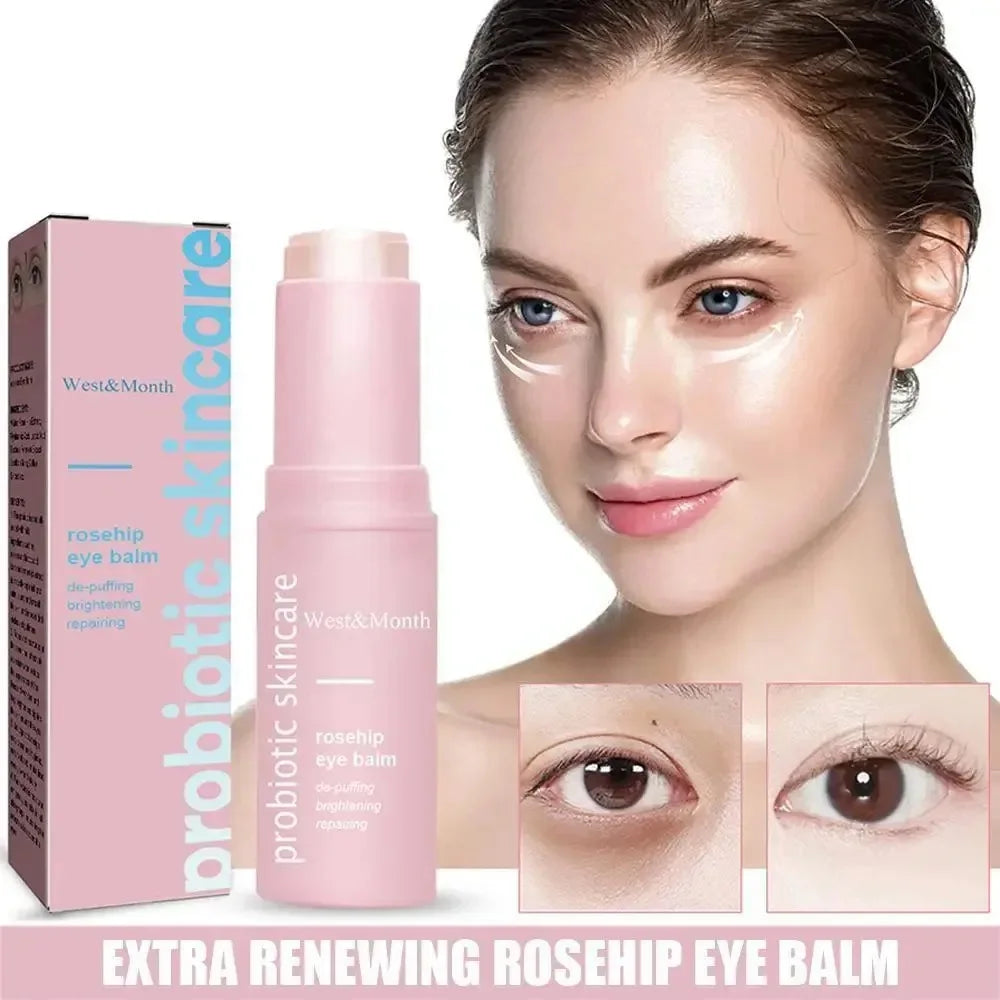 Women Extra Renewing Rosehip Eye Balm Face Lifting Moisturizing Balm Stick Fine Lines Removal Hyaluronic around the Eye Care15ml