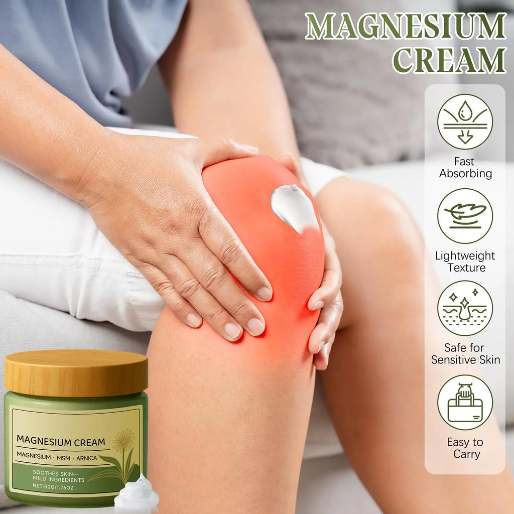 Nerve Total Relief Magnesium Cream Body Care Cream Deep Hydration Soothing Balm for Knees Muscles External Massage Care Lotion