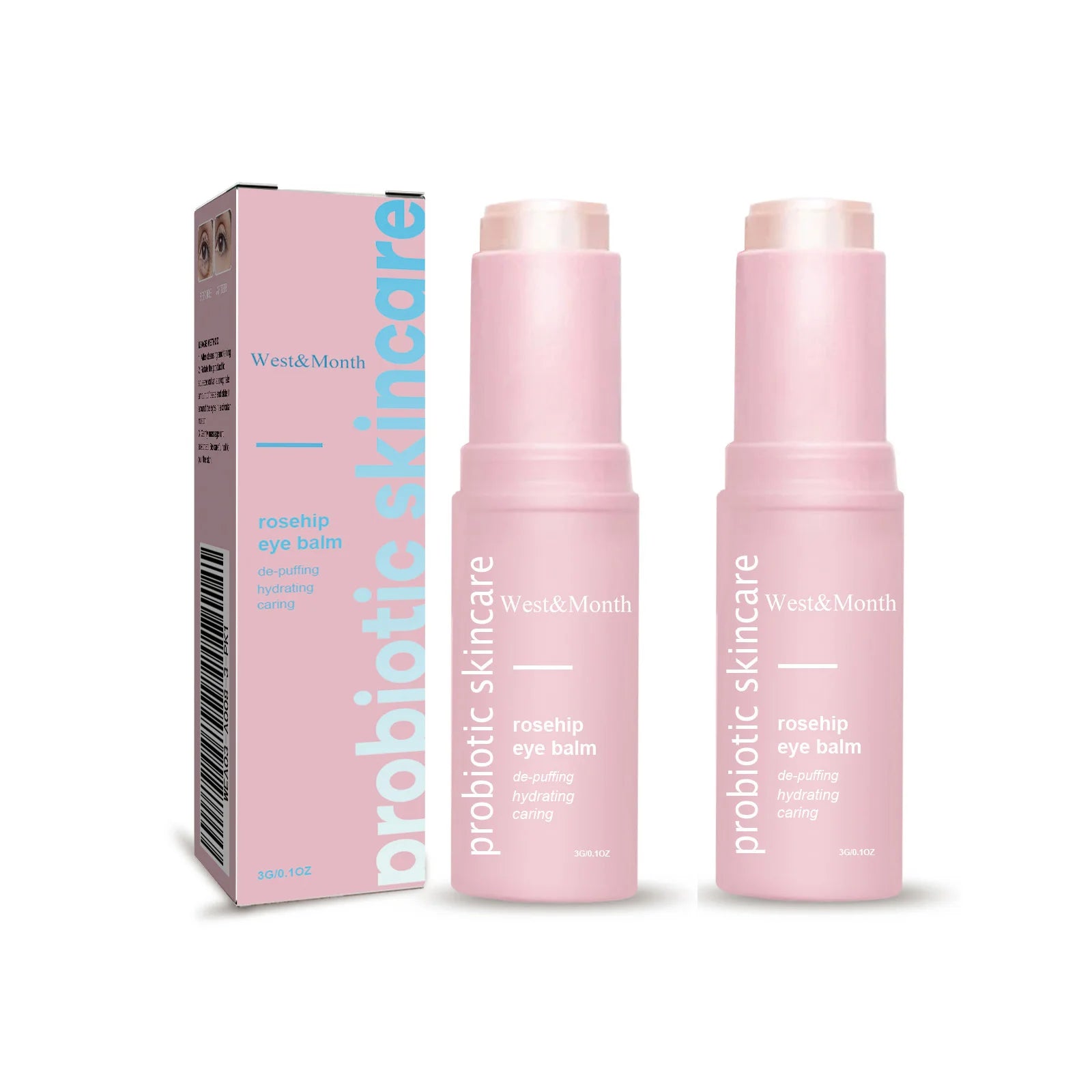 Women Extra Renewing Rosehip Eye Balm Face Lifting Moisturizing Balm Stick Fine Lines Removal Hyaluronic around the Eye Care15ml