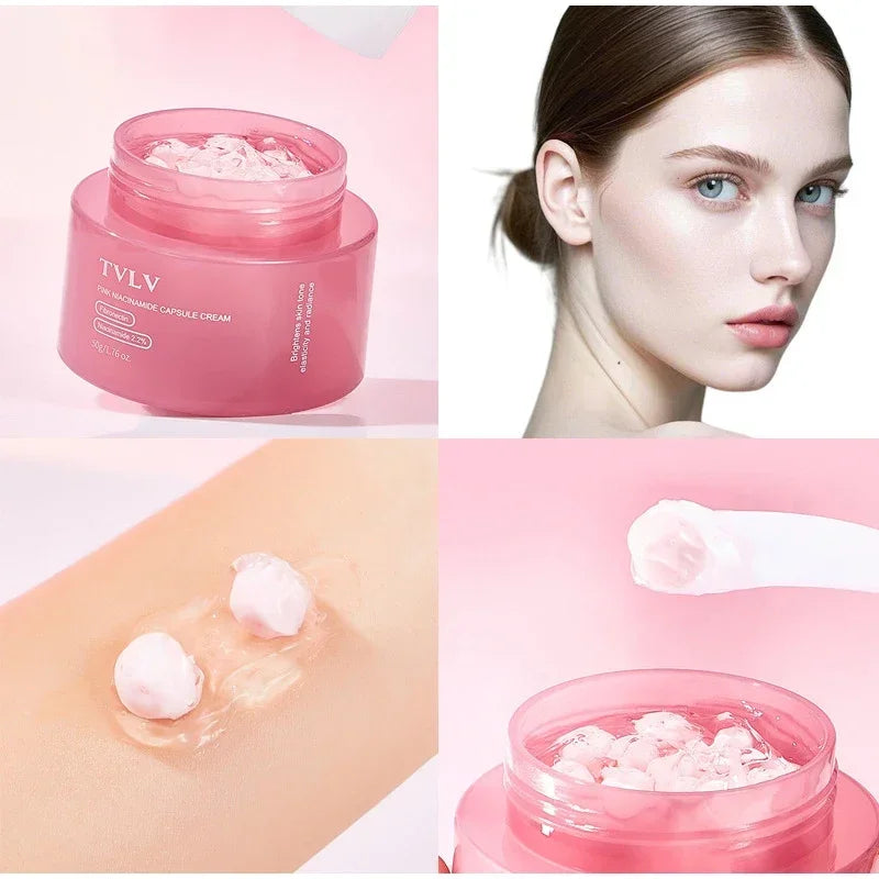 50g Niacinamide Pink Capsule Cream Moisturizing Hydrating Revitalizing Gel Cream Plumping Firming Face Cream Daily Face Skincare