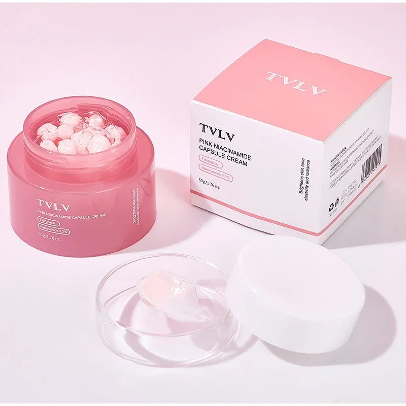 50g Niacinamide Pink Capsule Cream Moisturizing Hydrating Revitalizing Gel Cream Plumping Firming Face Cream Daily Face Skincare