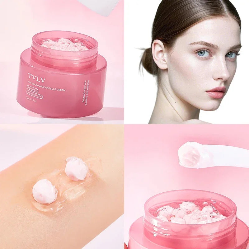 50g Niacinamide Pink Capsule Cream Moisturizing Hydrating Revitalizing Gel Cream Plumping Firming Face Cream Daily Face Skincare